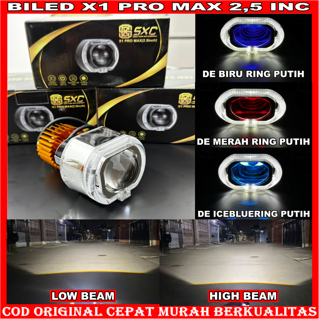 ต้นฉบับแพ็ค BUNDLING PROJECTOR BILED MATRIX X1 2.5 INC X1 PRO MAX BILED ต้นฉบับใหม่ล่าสุด PLUS พัดลมพรีเมี่ยม SXC ยี่ห้อ