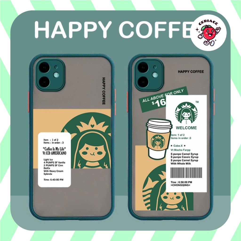 PRINTING HYB Motif Happy Coffee case case iphone 6 7 8 SE 2020 2022 plus x xr xs max 11 12 pro max v