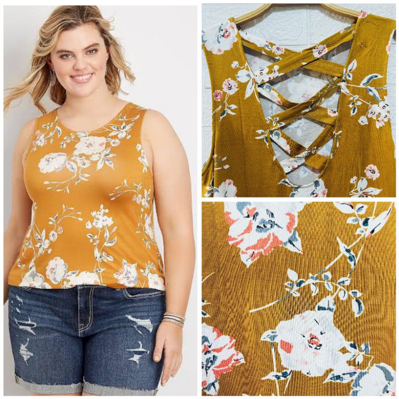 Womens TANK TOP with Round Collar ลายธรรมดา สายหลัง NORMAL - BIG SIZE (XS-4X) T29