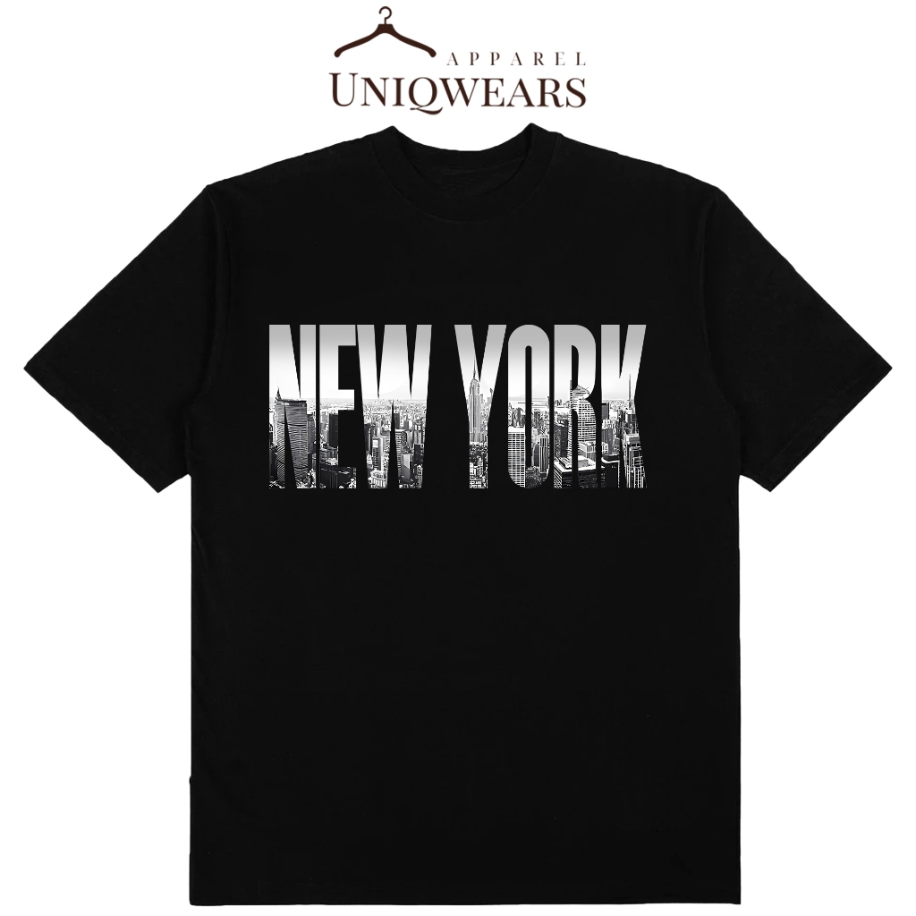 เครื่องแต่งกายเสื้อผ้า Uniqwears | เสื้อผ้าเสื้อยืดแขนสั้นผู้ชายผู้หญิง "เมืองนิวยอร์ก" พิมพ์ DTF วั