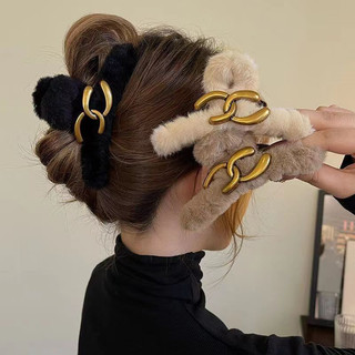 Pitaku&Co. Jepitan Bulu CC korea Aesthetic beda dari yang lain Jepit rambut Premium 13cm || Jedai pompom hairclaw murah celine