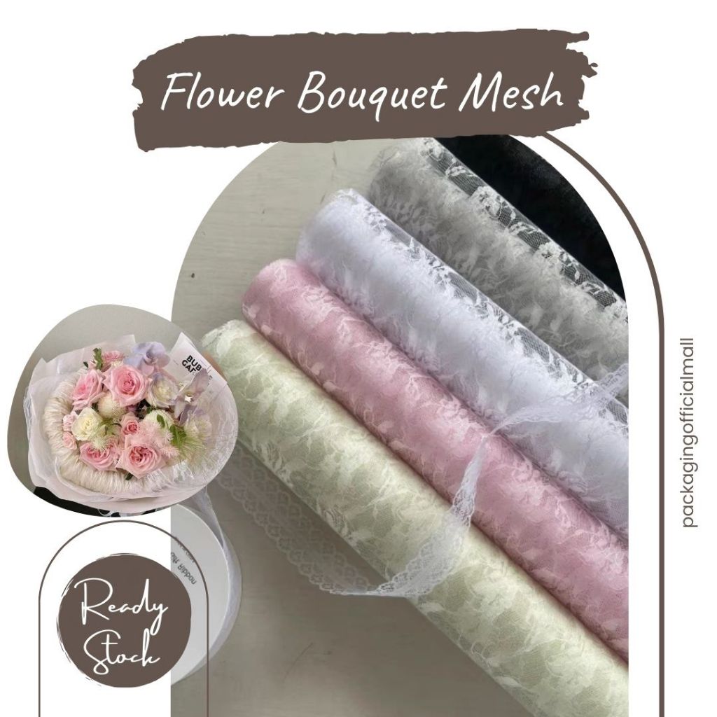 FLOWER BOUQUET MESH / COTTON ROLL / FLOWER BOUQUET PAPER / CLOTH / CELLOPHANE
