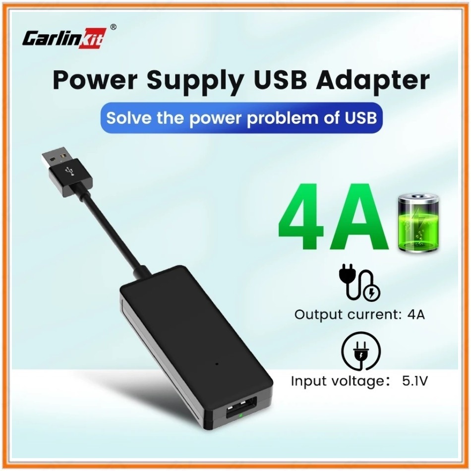 CarlinKit อะแดปเตอร์กล่องจ่ายไฟ USB 4A Output Insufficient Solution อุปกรณ์เสริมในรถยนต์ทํางานร่วมกับอุปกรณ์ Carlinkit