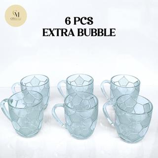 6 PCS Gelas Bola Gagang Kaca / Gelas Kopi / Gelas Kaca 6 Pcs