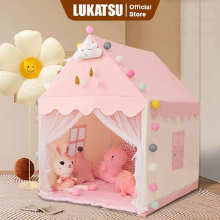 LUKATSU Tenda Putri Tenda Mainan Anak Jumbo Rumah Kastil Gadis Dalam Ruangan Rumah Boneka Tenda Portabel