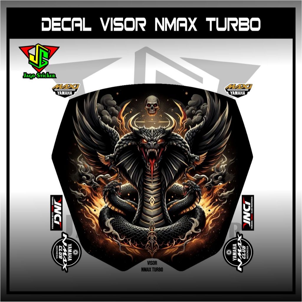 ใหม่ NMAX TURBO GRAPHICS Visor Decal STICKER / NMAX TURBO DECAL STICKER / NMAX TURBO VISOR DECAL