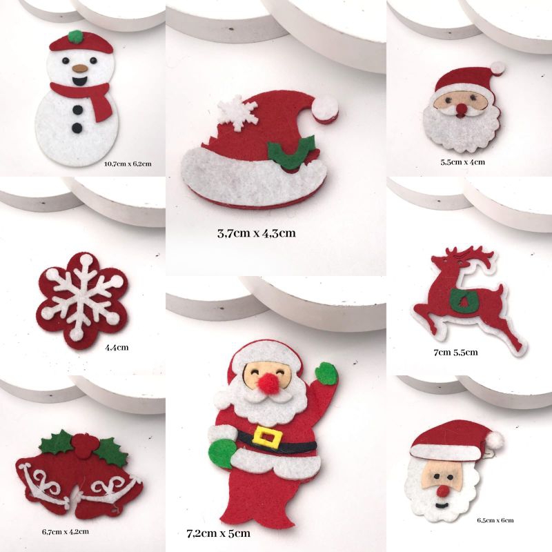 1 ชิ้น - FANNEL CHRISTMAS APPLICATION / MERRY CHRISTMAS DECORTATIONS / CHRISTMAS ORNAMENTS / CHRISTM