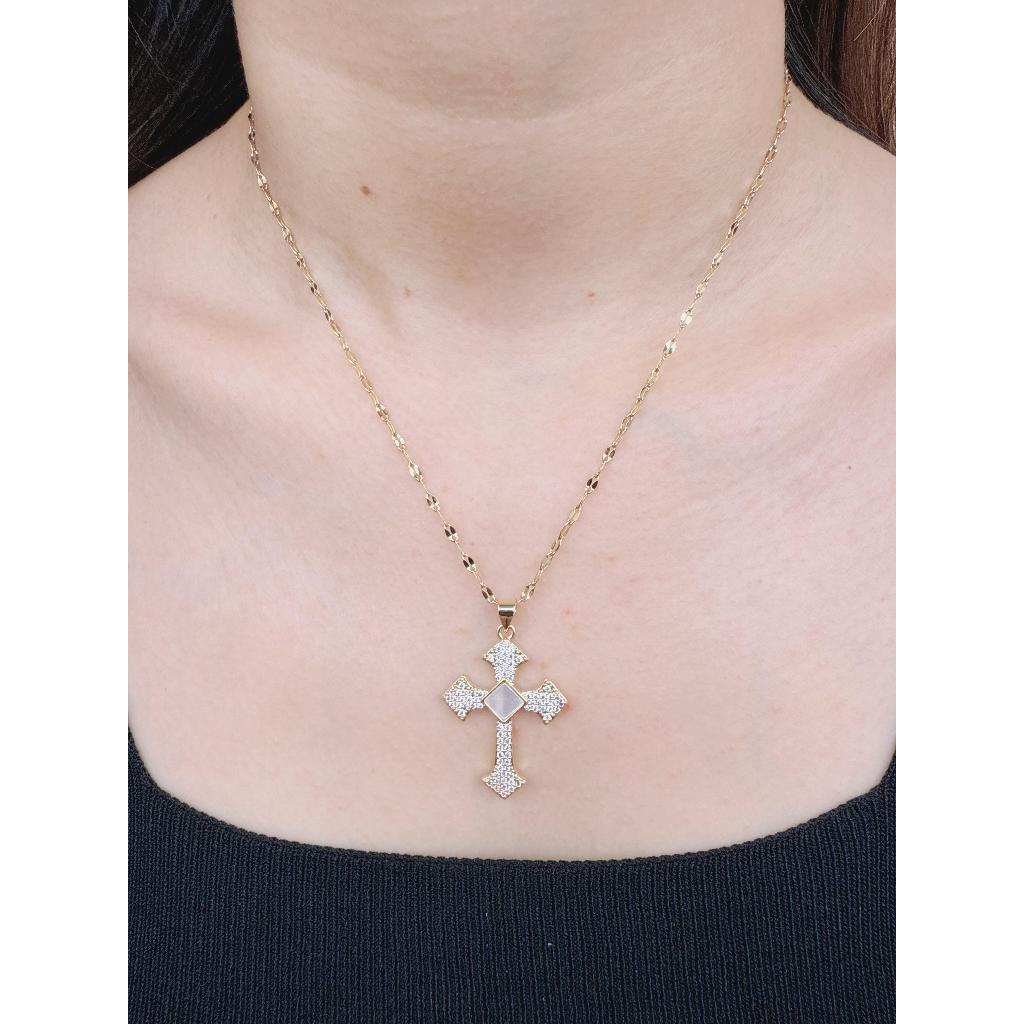 สร้อยคอไทเทเนียมสตรี / สร้อยคอไทเทเนียมเกาหลี 18k KSP002G