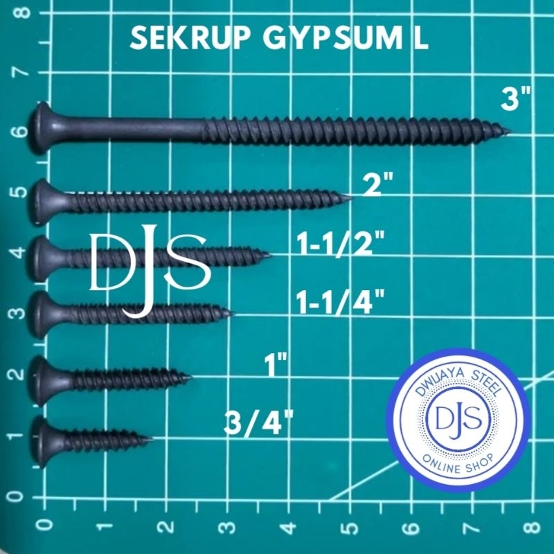 100 ชิ้น LION GIPSUM SCREWS BLACK GIBSUM SCREWS GYPSUM DRYWALL SCREWS