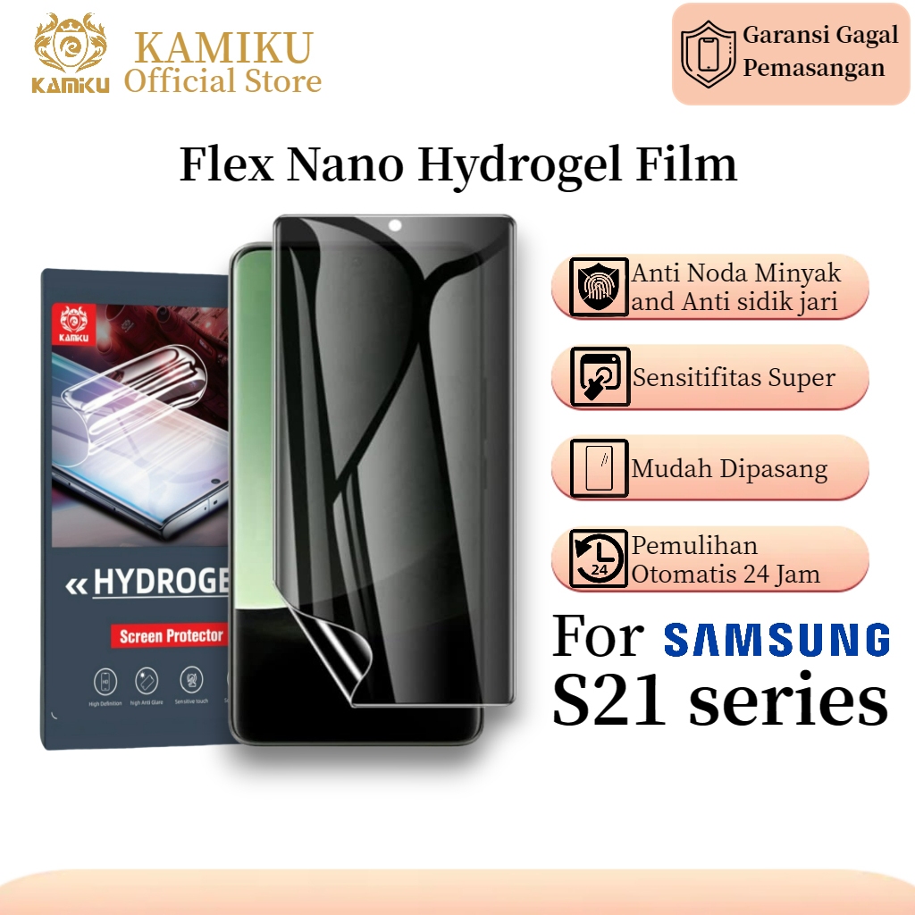 Kamiku - ตัวป้องกันหน้าจอนาโน Hydrogel Flim Privacy Samsung S21 S21+ / S21Fe S21Ultra / ไม่ใช่กระจก