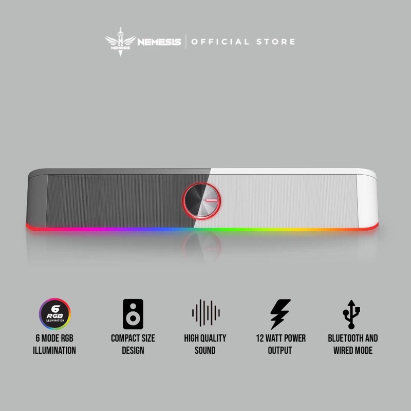 Nyk Nemesis Quantum Pro X65 ลําโพงบลูทูธสําหรับเล่นเกมและสาย Rgb