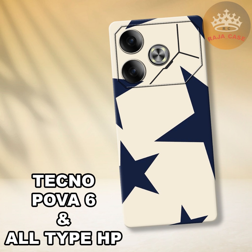 Hp เคส Rc8 ล่าสุด Tecno Pova 6 2024 - วัสดุยางยืดหยุ่น - Cool STAR Motif - โทรศัพท์มือถือทุกประเภท