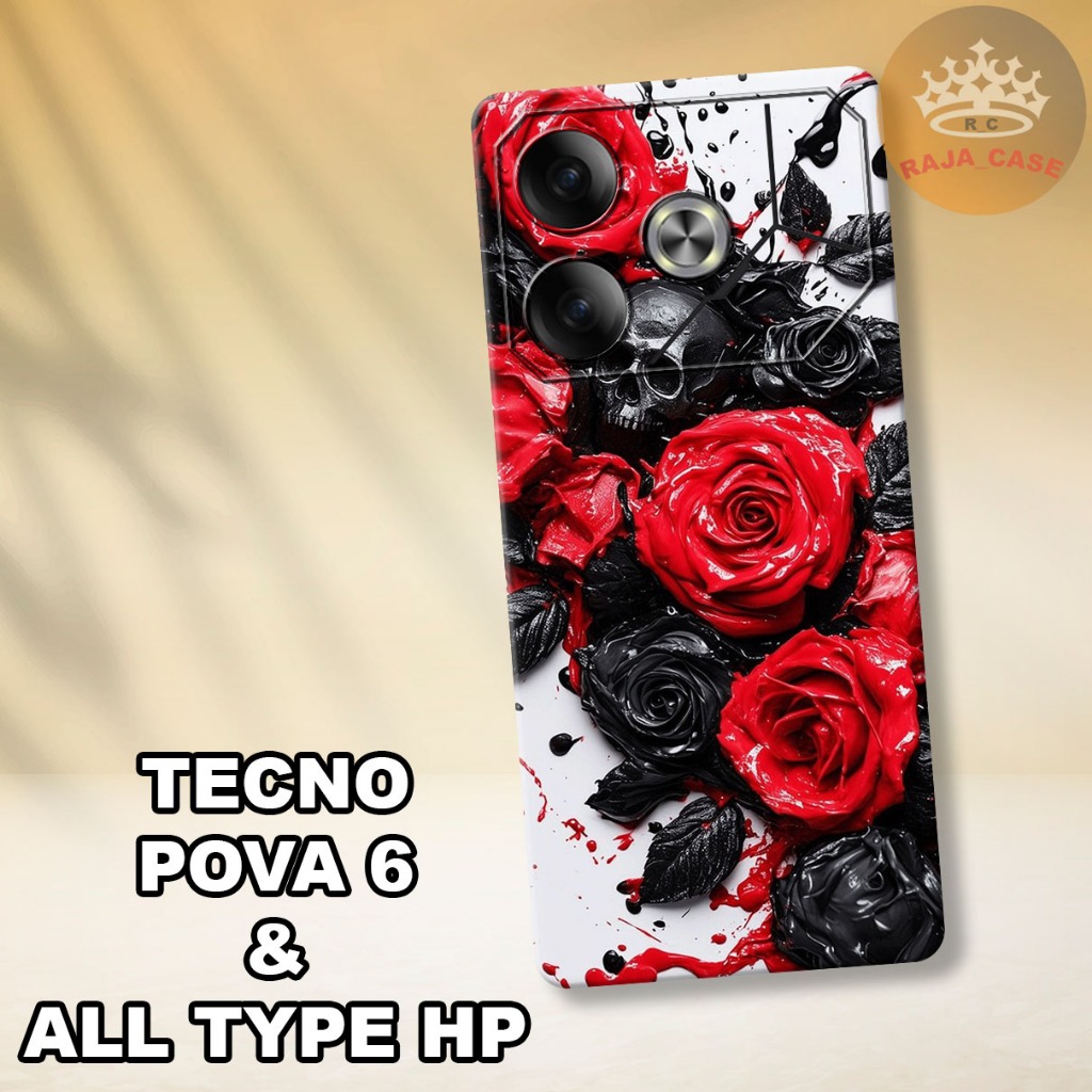 เคส HP ล่าสุด Rc22 Tecno Pova 6 2024 - วัสดุยางยืดหยุ่น - FLOWER Motif-cool case - โทรศัพท์มือถือทุก