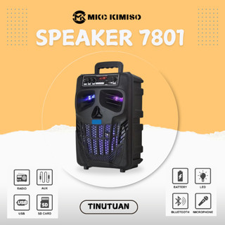 SPEAKER BLUETOOTH MKC 7801 FREE MICROPHONE KARAOKE  FULL BASS LED