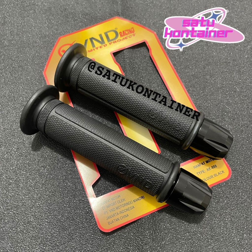 HANDGRIP VND /HANDFAT/HAND GRIP AK-888 JALU สีดํา FULL CNC PENDULUM สําหรับรถมอเตอร์ไซด์ทุกประเภท