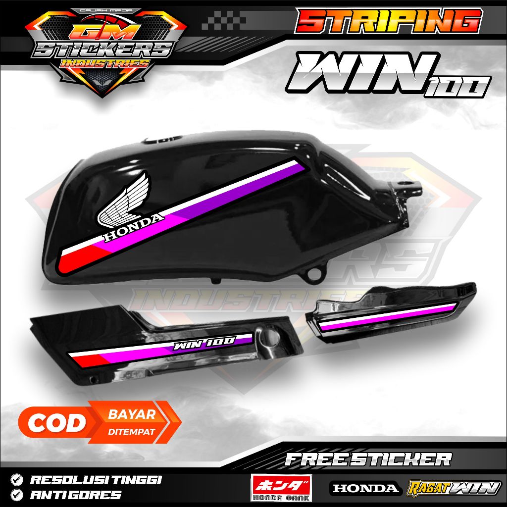 สติ๊กเกอร์ Honda STRIPING VARIATION HONDA WIN 100 ORIGINAL CUSTOM K35 Striping Win 100 สติ๊กเกอร์