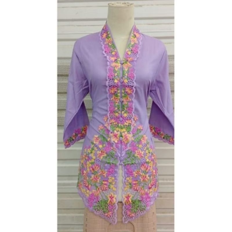 Katun ผู้ใหญ่ ENCIM เสื้อผ้าผ้าฝ้ายผสมดอกไม้ MOTIF 7/8 แขนเสื้อ