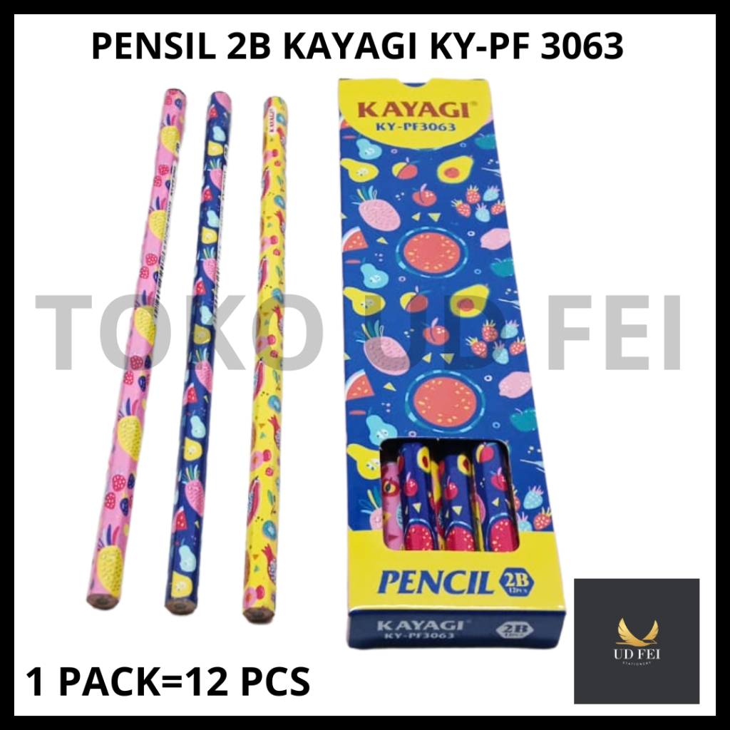 (1 แพ็ค = 12 ชิ้น รหัส: 3063) KAYAGI 2B PENCIL / KAAYAGI PENCIL / 2B CHARACTER PENCIL / 2B MOTIF PEN