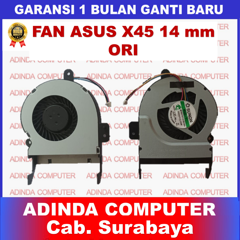 Cooling Fan Asus X45 X45A X45C X45U X45V X45VD 14 mm