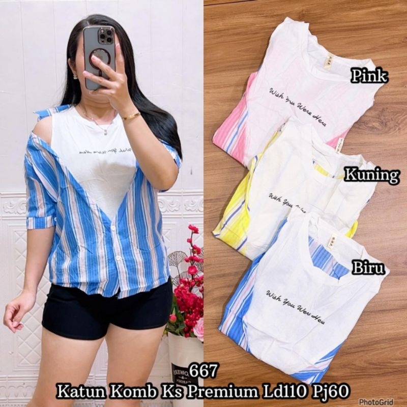 KEMEJA KATUN LF 667 BKK COTTON SHIRT TOP