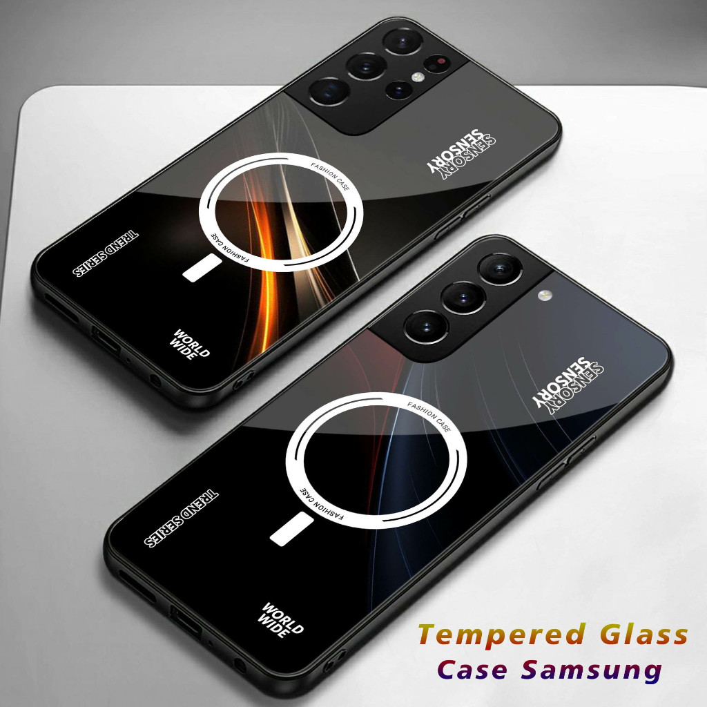 SAMSUNG แก้วGlossy SoftcaseสําหรับSamsung S21 S21Pro S21+ S21FE S21 Ultra S22 S22 + S22FE S22 Pro S2