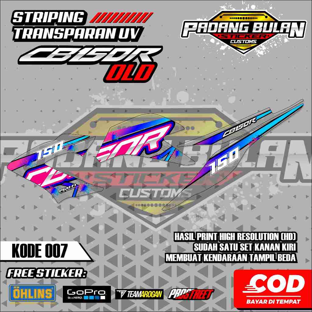 07 TRANSPARENT UV STRIPING HONDA CB 150 OLD / UV VARIATION STRIPING CB 150 OLD ABSTRACT MOTIF