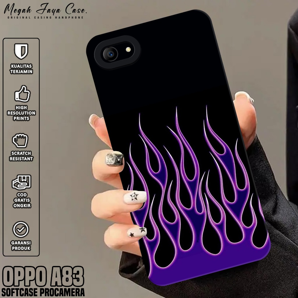 เคสโทรศัพท์ HP Oppo A83 - Oppo A83 Softcase FIRE Motif - เคส Oppo A83 - ซิลิโคนโทรศัพท์ - ตัวป้องกัน