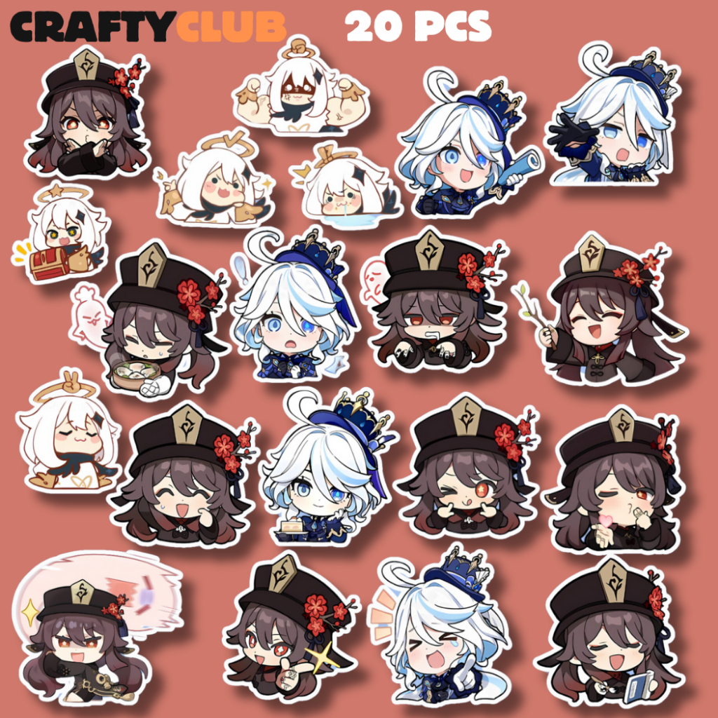 HUTAO AND FURINA สติ๊กเกอร์ Genshin (20 ชิ้น) กันน้ํา