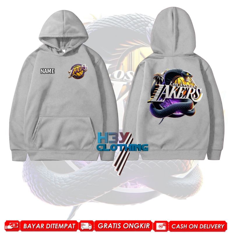 Nba เสื้อกันหนาวมีฮู้ดเด็ก Basker La Lakers Team เสื้อแจ็คเก็ตเด็กชื่อฟรี