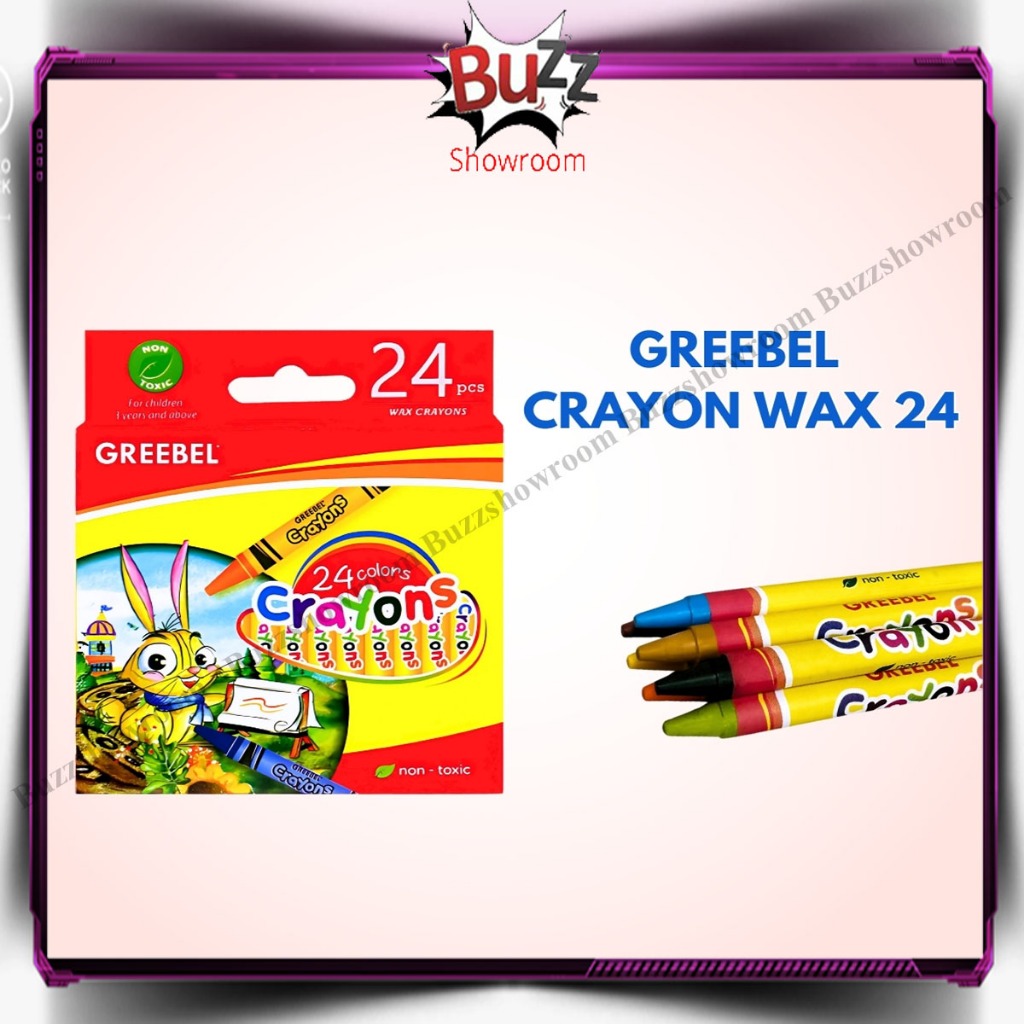Wax Crayon Oil Pastels Greebel 24 สี ดินสอสีเด็ก 24w