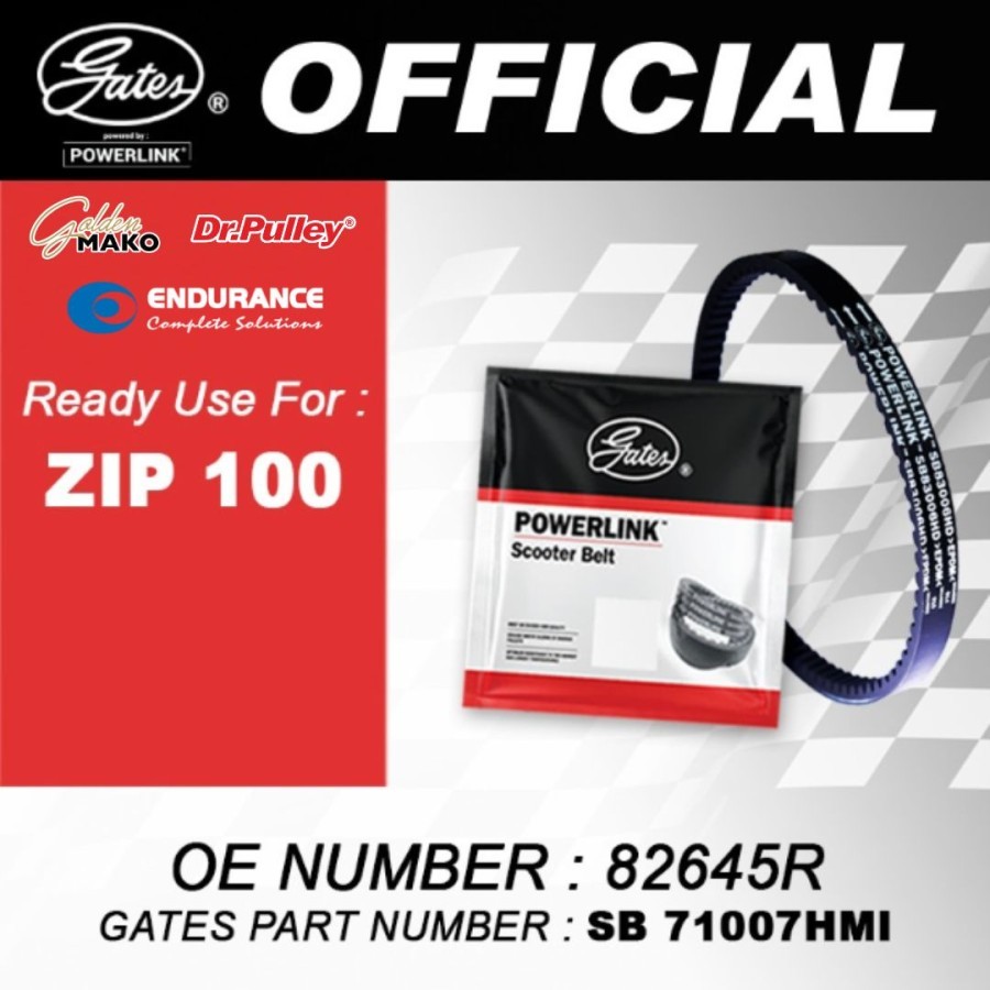 VAN BELT GATES PIAGGIO ZIP 100 POWERLINK EPDM