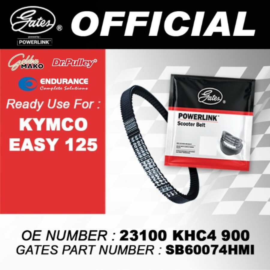 VAN BELT VBELT VANBELT GATES KYMCO EASY 125 POWERLINK EPDM