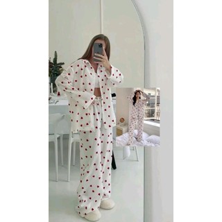 Piyama Love VS Wanita / Stelan Baju Tidur Hati PP