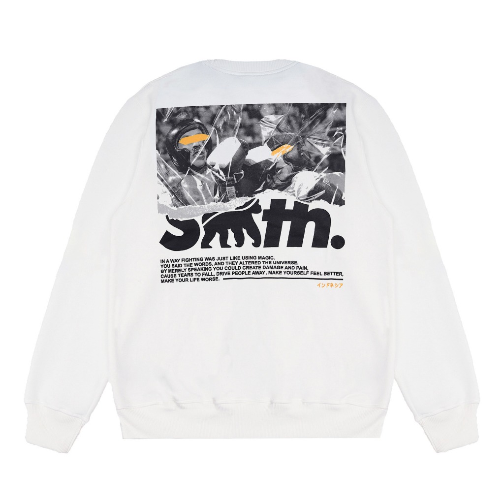 เสื้อสเวตเตอร์คอกลมผู้ชาย House of Smith - Nf White Crewneck 2