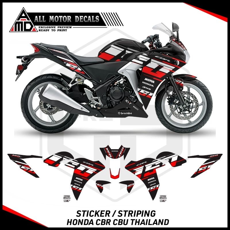 สติ๊กเกอร์ HONDA CBR CBU THAILAND STRIPING / CBR 250R DECAL / CBR 150R / CBR CBU