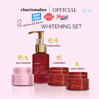 (READY) CHARISMALUX PAKET WHITENING PREMIUM - Paket skincare pencerah wajah pemudar flek hitam jerawat dan bekasnya