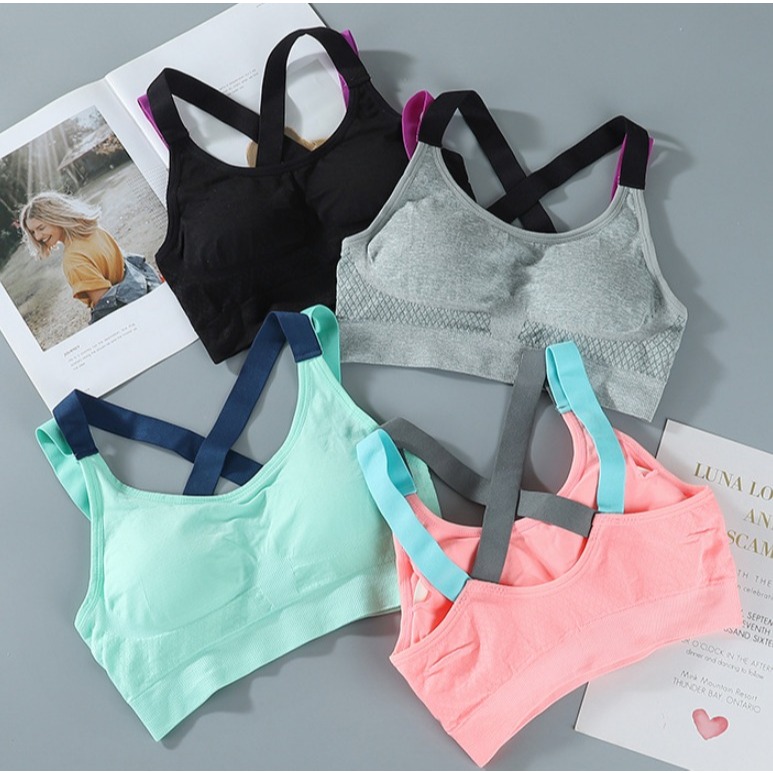 สปอร์ตบราผู้หญิง Gym Yoga Bra กีฬาไร้สาย Top Sport Bh Gym Tank Top Bra FBH35
