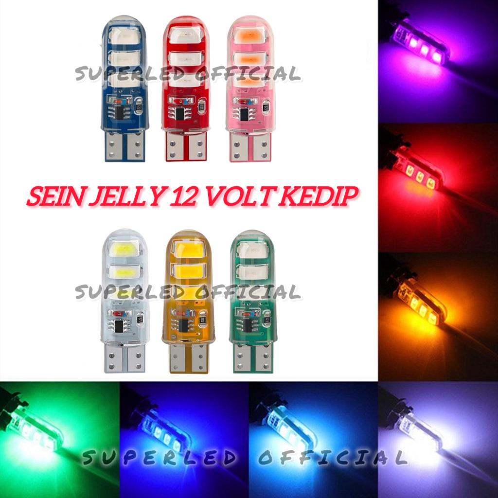 MATA SL88 PAIR OF JELLY FLASHING TURN SIGNAL LIGHTS 6 LED T10 12 VOLT JELLY LED FLASHING TURN SIGNAL