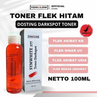 Yonglow Kemasan 100ml Dosis Tinggi Toner Flek Symwhite 377 BPOM Penghilang Flek Noda Bintik Hitam Membandel Melasma Hiperpigmentasi Noda Hitam Wajah Bekas Jerawat Pemutih Kulit Wajah