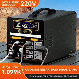 Power Station Camping Powerbank 220V 400W/500W/800W/1200W/1700W/2600W Baterai 50000mAh/90000mAh/120000mAh Portable Power Station 220V AC/DC/USB