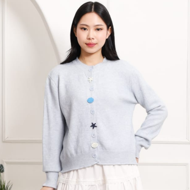 MKY CLOTHING STAR SEA KNIT CARDIGAN BEAD VARIATION CARDIGAN