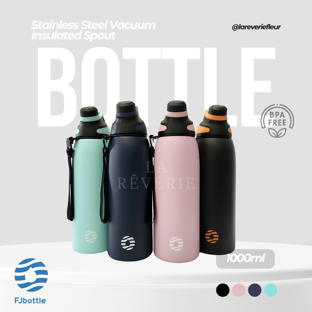 FJBOTTLE - กระติกน้ําร้อนพวยสูญญากาศสแตนเลสขนาด 1000 มล. SUS 304