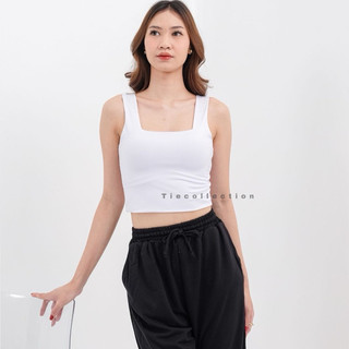 Crop Square tank Top Basic Double Layer Jersey Korea Premium / atasan crop