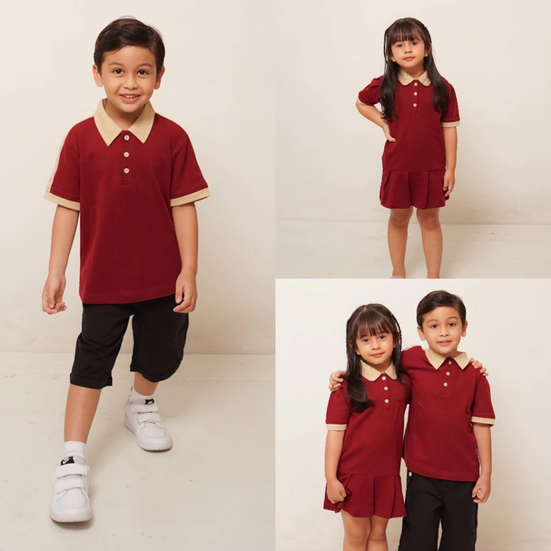 MERAH CIA KIDZ ZEA POLO DRESS จีนปีใหม่สีแดงเด็กคอปก DRESS cr592