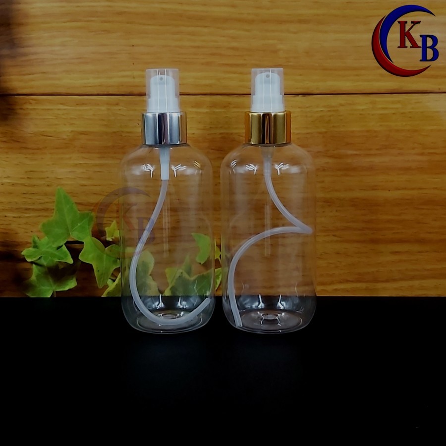 คออลูมิเนียมครึ่งหมวก 250ML ขวดบําบัด 24 ปั๊ม / ขวดพลาสติก PET SBR ใส 250ML