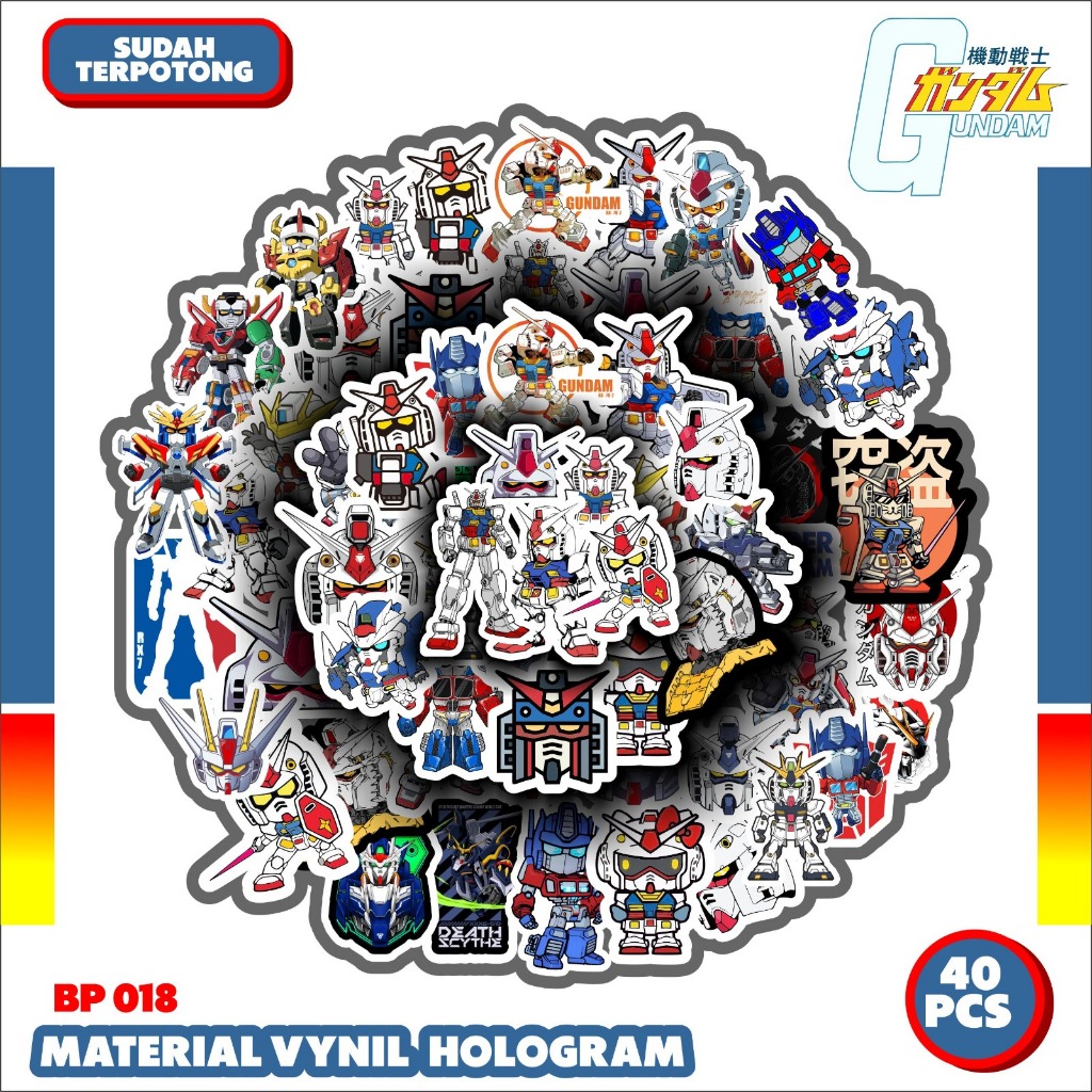 HP 40 ชิ้นสติ๊กเกอร์แพ็คกันดั้ม BP017 สติ๊กเกอร์เพียงติดบนสติ๊กเกอร์กรณีตกแต่งโทรศัพท์มือถือหมวกกันน็อคกระเป๋าเดินทางตู้เย็นฯลฯ