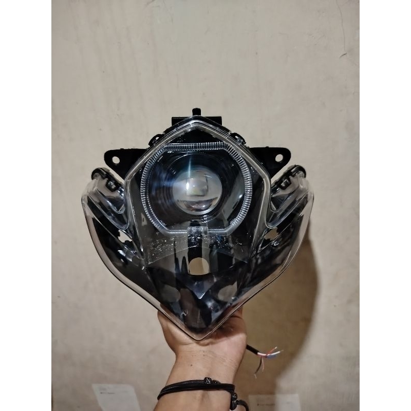 Satria Fu Barong ไฟหน้าสะท้อนแสงไม่มีกรอบ Custom Bild Ala Ala Ala Ala Ala 4.5 นิ้ว Super Bright