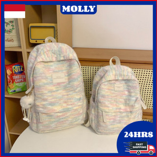 Tas Sekolah Ins Lucu Wanita Pelangi Tas Bahu Jepang Korea Import Fashion Kuliah Tas Ransel Laptop Volume Tinggi Backpack