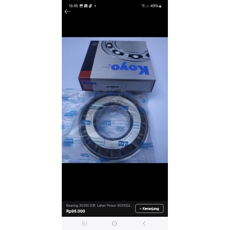 แบริ่งพินออน AXLE 30310D