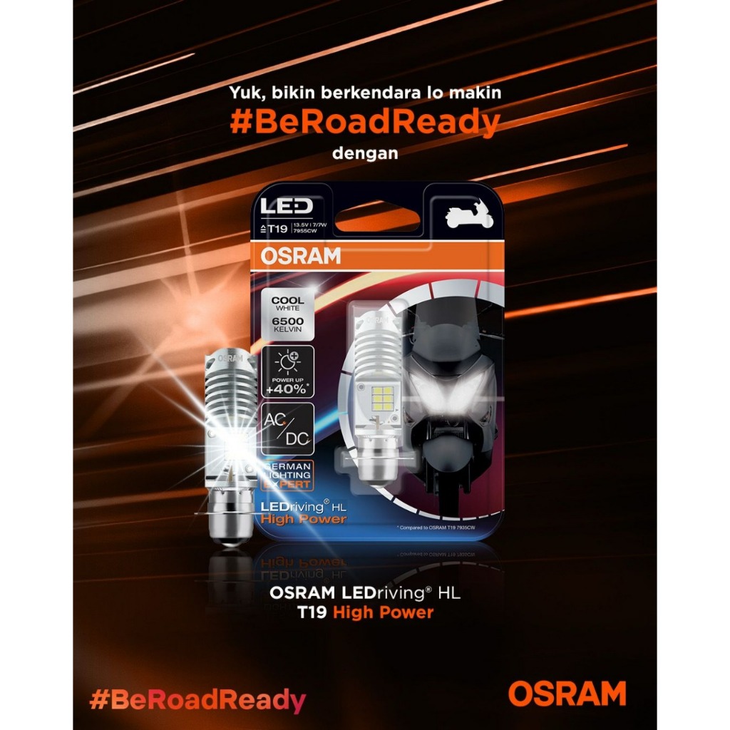 OSRAM LED MOTORCYCLE HEADLIGHT T19 H6 M5 K1 NEW GEN WHITE - 7955CW NEW GEN 4 13.5V 7W